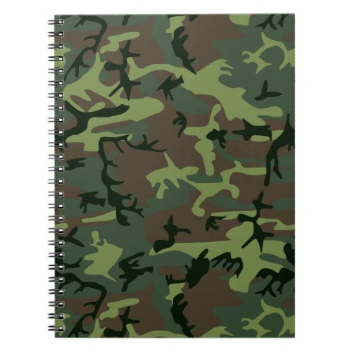 Camouflage Camo Green Brown Pattern Notebook