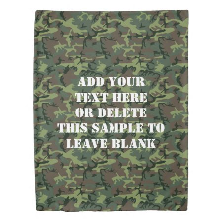 Camouflage Camo Green Brown Pattern Personalized Duvet Cover