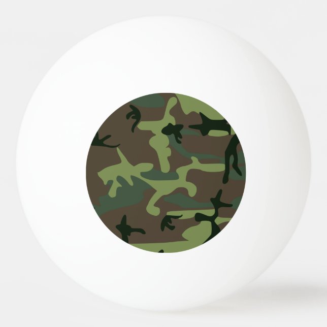 Camouflage Camo Green Brown Pattern Ping-Pong Ball (Back)