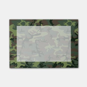 Camouflage Camo Green Brown Pattern Post-it Notes by backdropshop at Zazzle