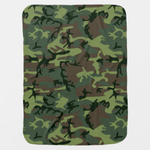 Camouflage Camo Green Brown Pattern Receiving Blanket