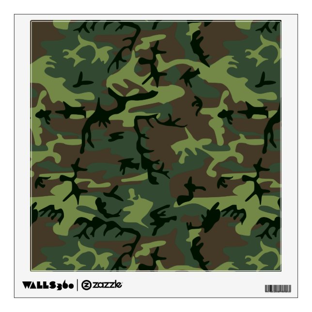 Camouflage Camo Green Brown Pattern Wall Sticker (Front)