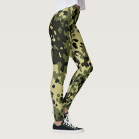 Camouflage Camo Green Yellow Black Leggings