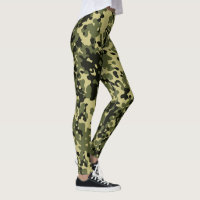 Camouflage Camo Green Yellow Black Leggings