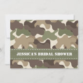 Camouflage Camo Heart Bridal Shower Invitations (Back)