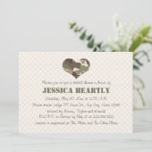 Camouflage Camo Heart Bridal Shower Invitations (Standing Front)