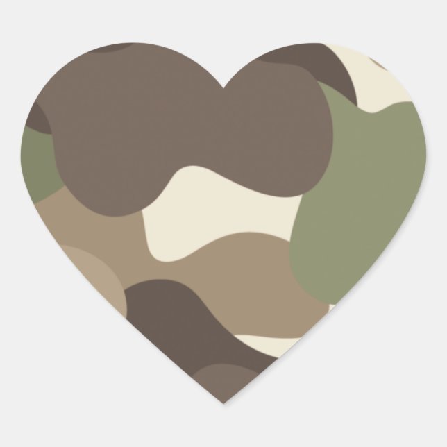 Camouflage Camo Heart Sticker (Front)