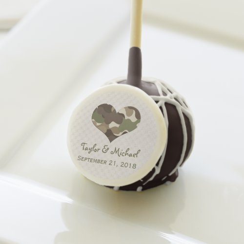 CAMOUFLAGE CAMO HEART WEDDING CAKE POPS