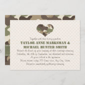 Camouflage Camo Heart Wedding Invitations (Front/Back)