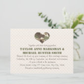 Camouflage Camo Heart Wedding Invitations (Standing Front)