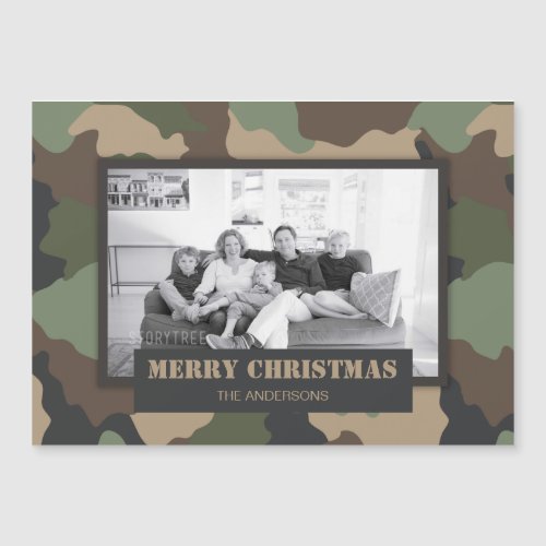 Camouflage Camo Military Christmas Photo Magnet