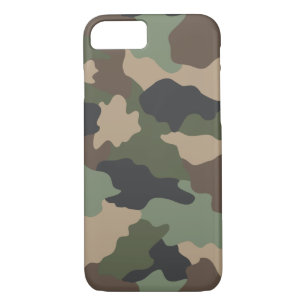 Camouflage Camo Military Khaki Tan Black Woodland iPhone 8/7 Case