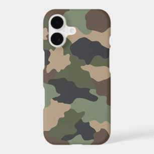 Camouflage Camo Military Khaki Tan Black Woodland iPhone 17 Case