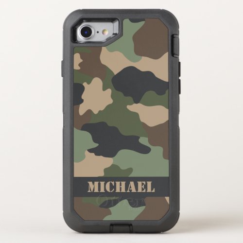 Camouflage Camo Military Khaki Tan Black Woodland OtterBox Defender iPhone SE87 Case