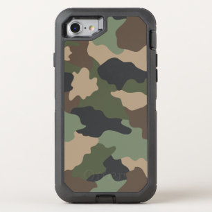 Camouflage Camo Military Khaki Tan Black Woodland OtterBox Defender iPhone SE/8/7 Case