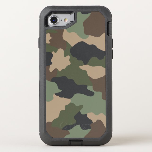 Camouflage Camo Military Khaki Tan Black Woodland Otterbox iPhone Case (Back)