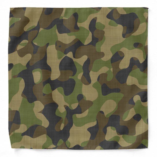 Camouflage, Camo, Military, Outdoorsmen Pattern Bandana (Front)