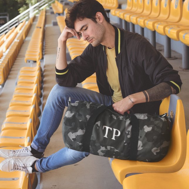 Camouflage Camo Monogram Personalized  Duffle Bag (Creator Uploaded)