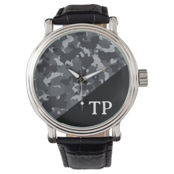Camouflage Camo  Monogram Personalized  Watch by ColorFlowCreations at Zazzle