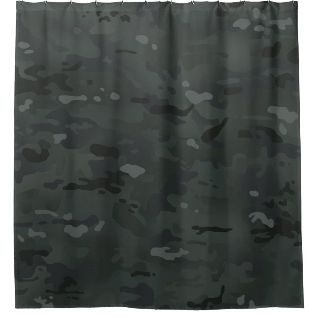 Camouflage Camo Pattern Night Colors Shower Curtain (Front)