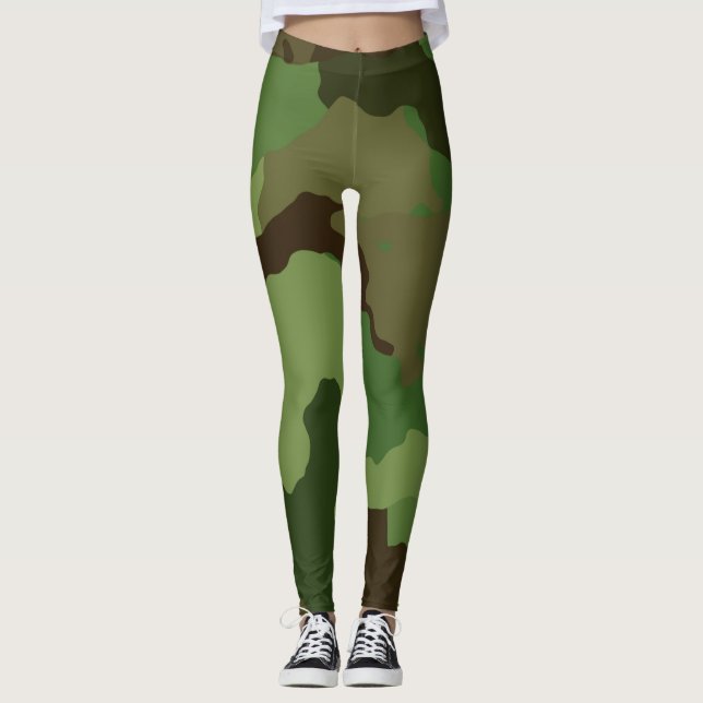 Camouflage Camo Personalized Leggings (Front)