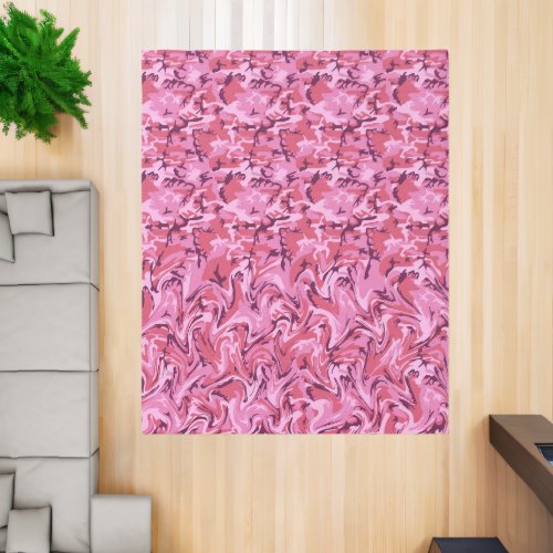 Camouflage Camo Pink Melting Wavy Illusion Effect Rug
