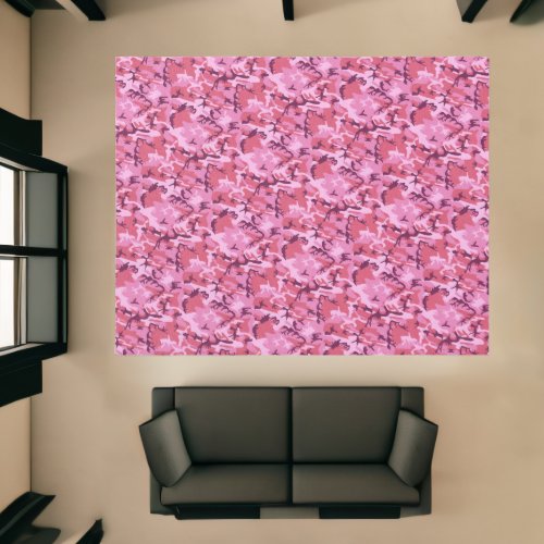 Camouflage Camo Pink Rustic Pattern Area Rug