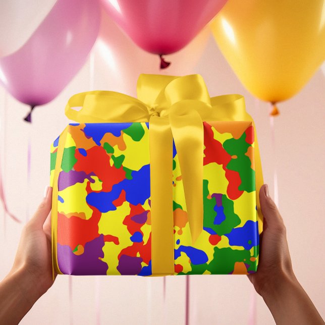 Camouflage Camo Rainbow Colorful Wrapping Paper (Creator Uploaded)