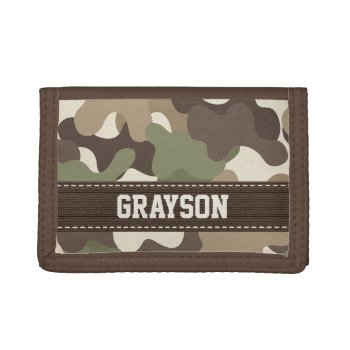 Camouflage Camo Trifold Wallet by cutecustomgifts at Zazzle