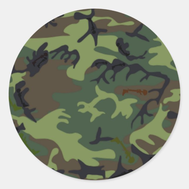 Camouflage Camouflage Classic Round Sticker (Front)