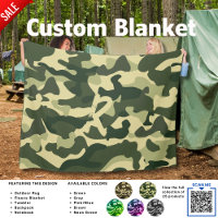  Camouflage Camping Blanket Green Personalized