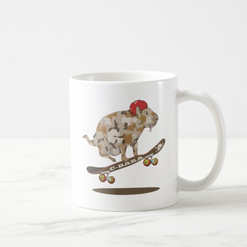 Camouflage Capybara Skateboarding Coffee Mug