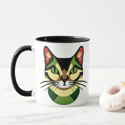 Camouflage Cat Portrait    Mug