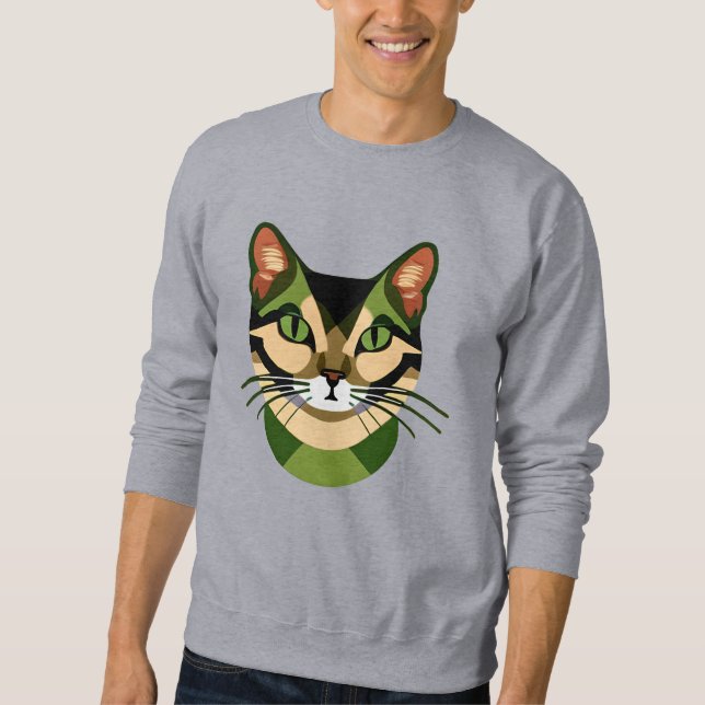 Camouflage Cat Portrait    Sweatshirt (Front)