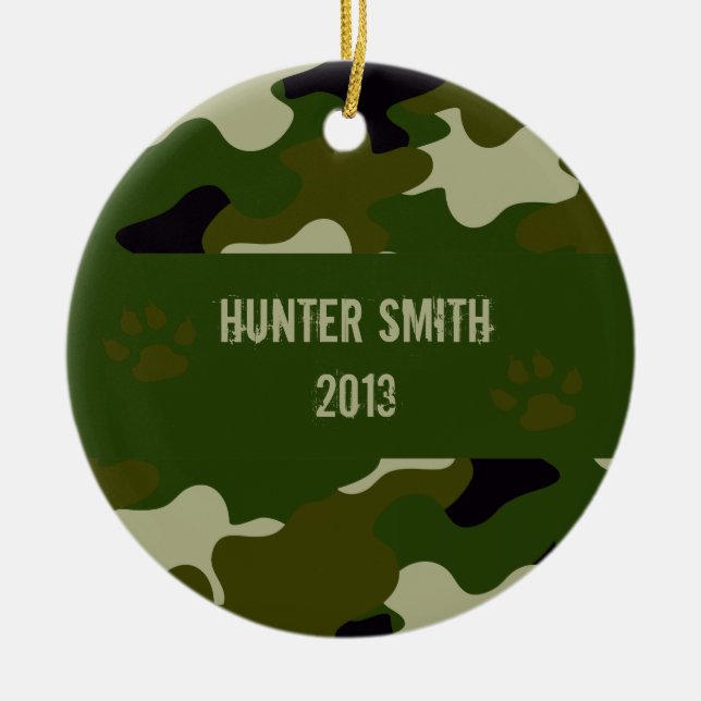 Camouflage Ceramic Ornament (Front)