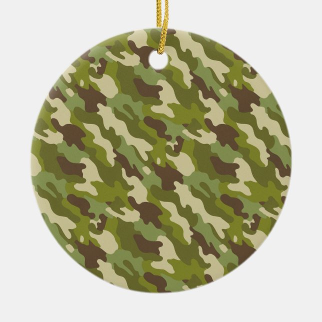 Camouflage Ceramic Ornament (Front)