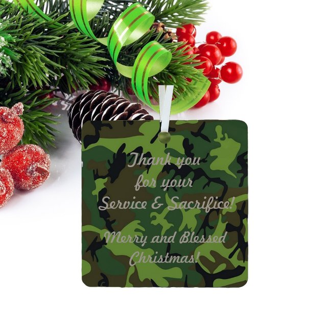 Camouflage Christmas Ornament Honor Ones Served (Creator Uploaded)