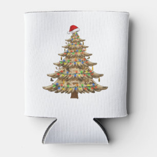 Camouflage Christmas Tree Veteran Military Funny   Can Cooler