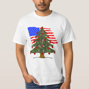 Camouflage Christmas USA Flag T-Shirt