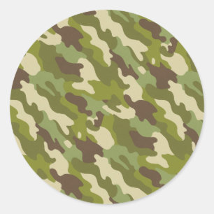 Camouflage Classic Round Sticker