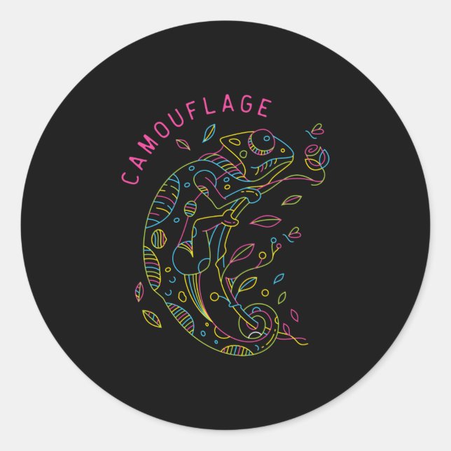 Camouflage Classic Round Sticker (Front)