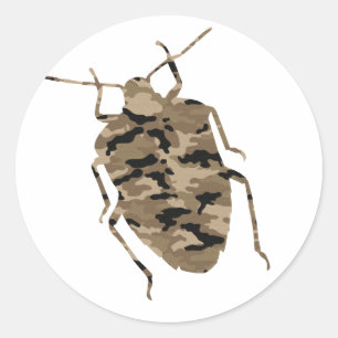 Camouflage Cockroach Silhouette Classic Round Sticker