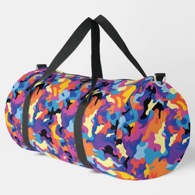 Camouflage Colorful Pattern Duffle Bag (Left Corner)