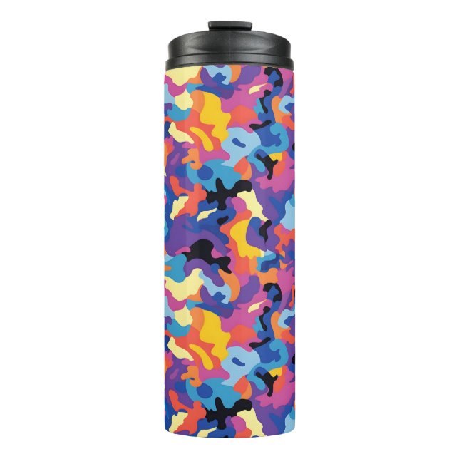 Camouflage Colorful Pattern Thermal Tumbler (Front)
