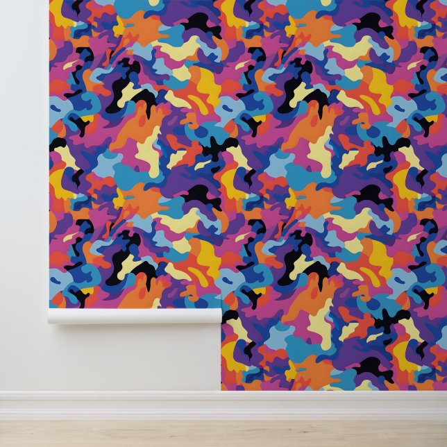 Camouflage Colorful Pattern Wallpaper (Application)