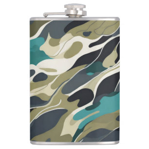 Camouflage colors background design flask