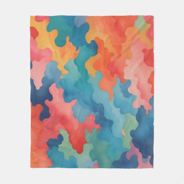 camouflage colors fleece blanket (Front)
