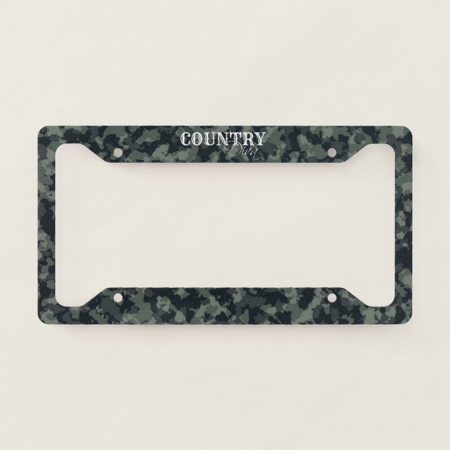 Camouflage Country Diva License Plate Frame (Front)
