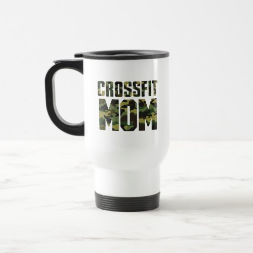 Camouflage CrossFit Mom Champion Travel Mug