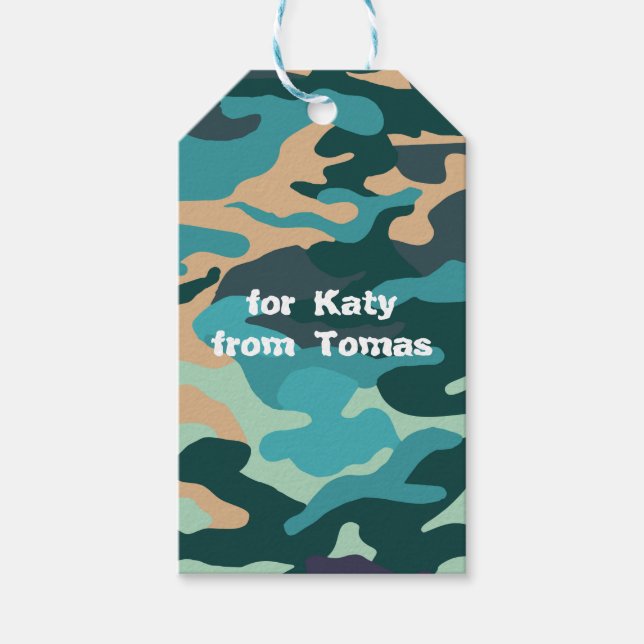 Camouflage Custom Gift Tag (Front)